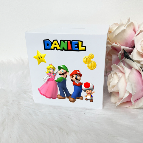 Personalised Super Mario Money Box (Printed)