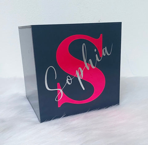 Personalised Name & Initial Money Box (Vinyl)