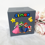 Personalised Super Mario Money Box (Printed)