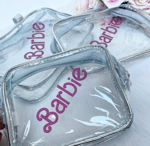 Barbie Personalised Metallic Cosmetic Bags