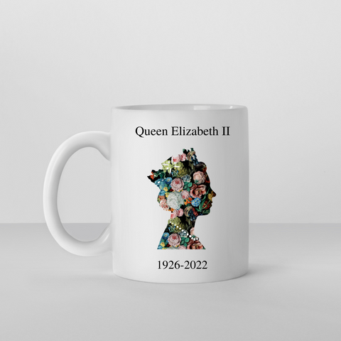 Queen Elizabeth II Mug - Floral