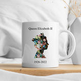 Queen Elizabeth II Mug - Floral