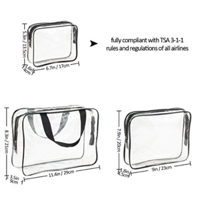 Black Transparent Bag Set (3pc)