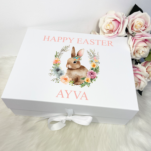 Personalised Floral Bunny Gift Box