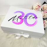Personalised Glitter Number Birthday Gift Box