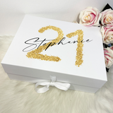 Personalised Glitter Number Birthday Gift Box