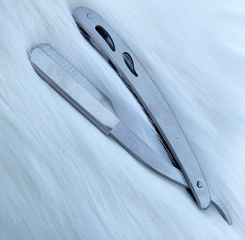 Silver Stainless Steel Cut Throat Razor