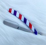 Barber Striped Stainless Steel Cut Throat Razor