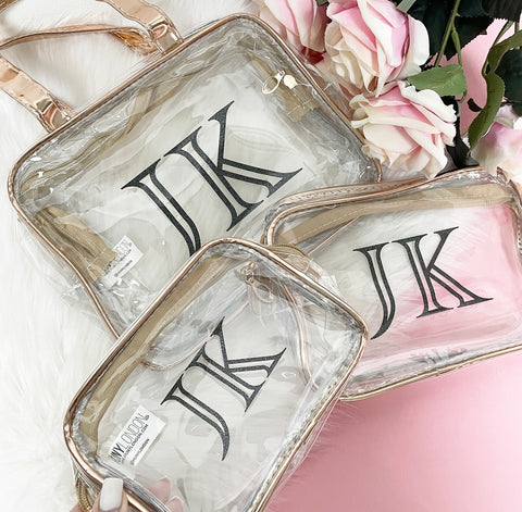 Personalised Metallic Bag Set (3pc) - Monogram Initials