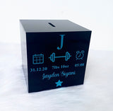 Personalised Baby Memory Money Box (Vinyl)