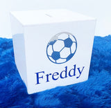 Personalised Football Money Box - Add Name (Vinyl)