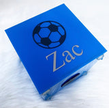 Personalised Football Money Box - Add Name (Vinyl)