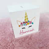 Personalised Unicorn Money Box - Add Name (Printed)