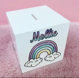 Personalised Rainbow Money Box - Add Name (Printed)