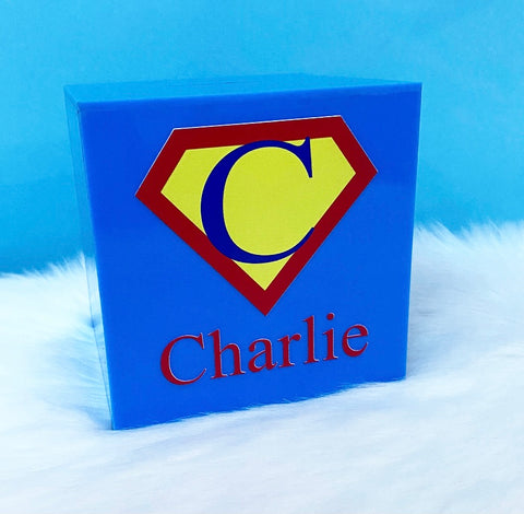 Personalised Super Hero Money Box (Printed)