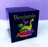 Personalised Dinosaur Money Box - Add Name (Printed)