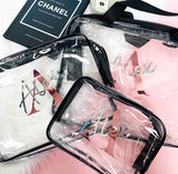 Personalised Transparent Cosmetic Travel Bag Set - Name & Initial