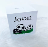 Personalised Football Money Box - Add Name (Printed)