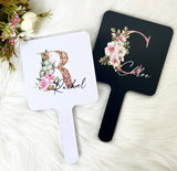 Large Handheld Mirror - Name & Initial (12cm)