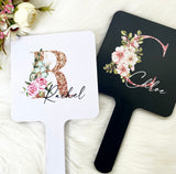 Large Handheld Mirror - Name & Initial (12cm)