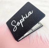 Personalised Glitter Compact Pocket Mirrors - Name