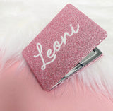 Personalised Glitter Compact Pocket Mirrors - Name