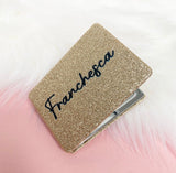 Personalised Glitter Compact Pocket Mirrors - Name