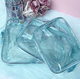 Metallic Transparent Cosmetic Bag Set (3pc)