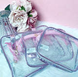 Metallic Transparent Cosmetic Bag Set (3pc)