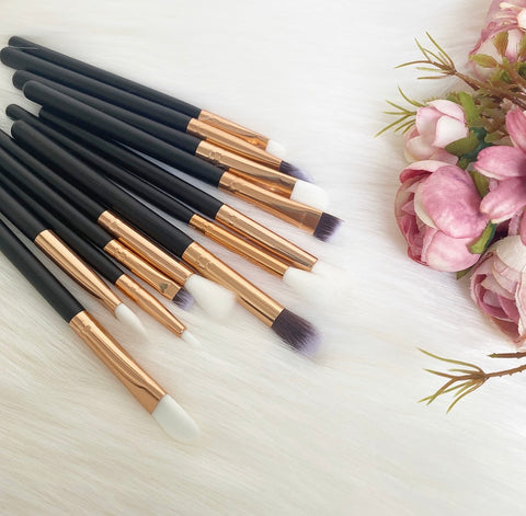 Black & Gold Eyeshadow Brush Set (10pc)