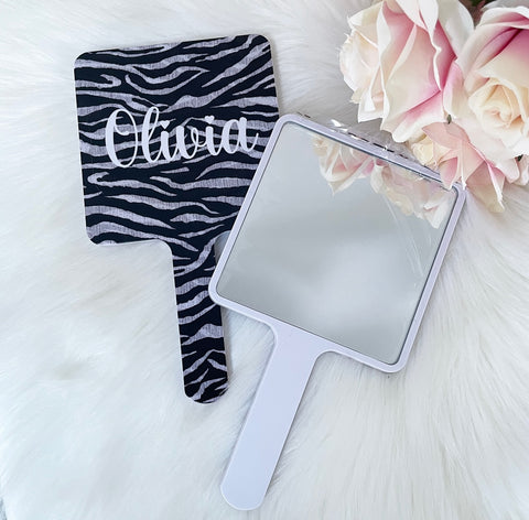 Large Handheld Mirror - Animal Print (12cm)