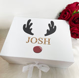 Personalised Reindeer Printed Gift Box
