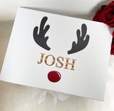 Personalised Reindeer Printed Gift Box