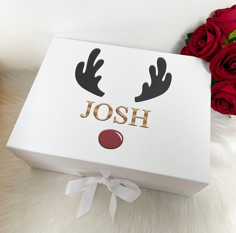 Personalised Reindeer Printed Gift Box