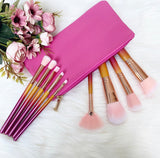 Metallic Rainbow Make Up Brush Set (9pc) With Pouch