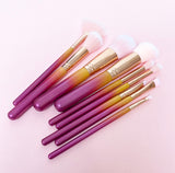 Metallic Rainbow Make Up Brush Set (9pc) With Pouch