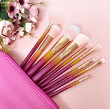 Metallic Rainbow Make Up Brush Set (9pc) With Pouch