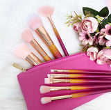 Metallic Rainbow Make Up Brush Set (9pc) With Pouch