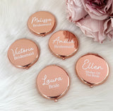 Personalised Bridal Party Round Compact Pocket Mirror