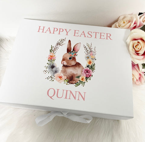 Personalised Floral Bunny Gift Box