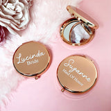 Personalised Bridal Party Round Compact Pocket Mirror
