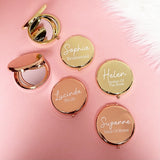 Personalised Bridal Party Round Compact Pocket Mirror