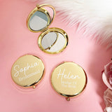 Personalised Bridal Party Round Compact Pocket Mirror