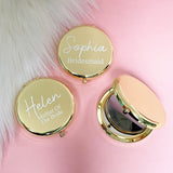 Personalised Bridal Party Round Compact Pocket Mirror