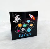 Personalised Space Astronaut Unicorn Money Box - Add Name (Printed)