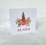Personalised Glitter Unicorn Money Box - Add Name (Printed)