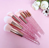 Pink Diamonte Make Up Brush Set (8pc)