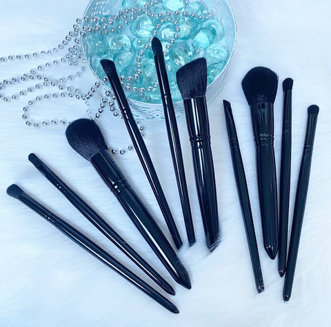 Midnight Black Make Up Brush Set (10pc)