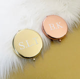 Personalised Initial Round Compact Pocked Mirror (Printed)
