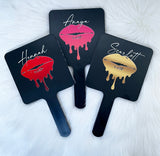 Large Handheld Mirror - Lip Designs (12cm)